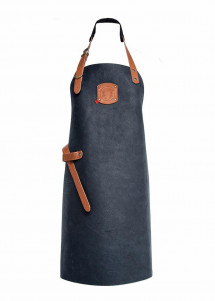 Schwarze Latzschürze "Rusticstyle" aus Leder
