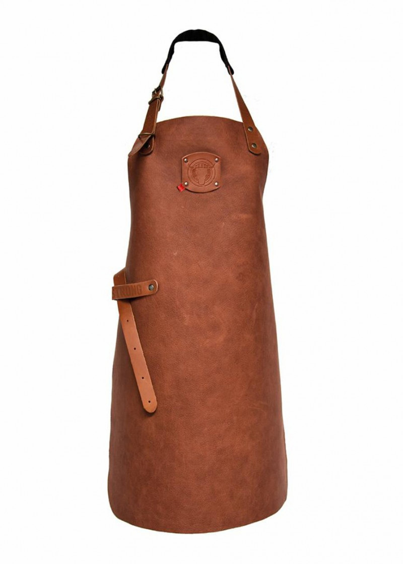 Leder-Latzschürze - Cognac / 60 x 82 cm