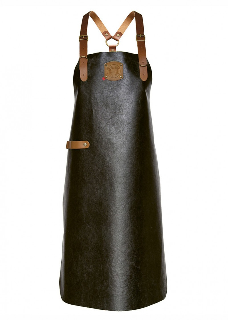 Schwarze Lederschürze "Classic" XL