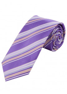 Optimale Businesskrawatte Streifendessin violett weiß elfenbein
