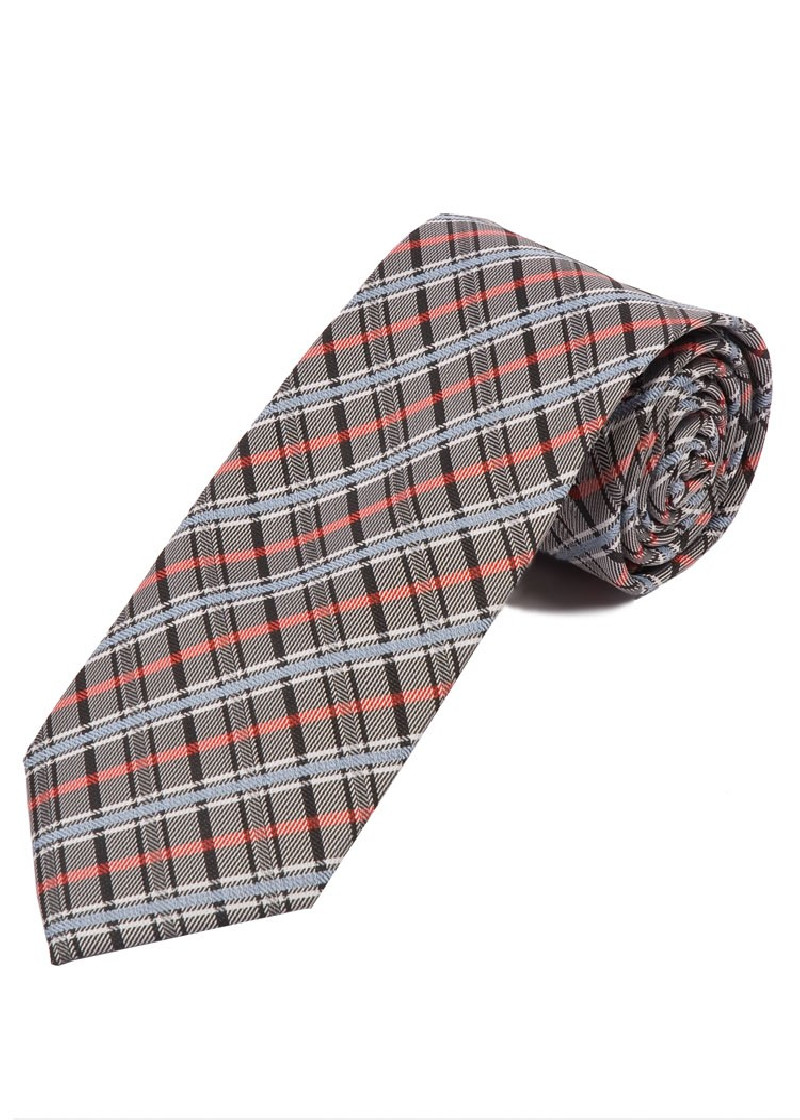Herrenkrawatte elegantes Linienkaro nachtschwarz