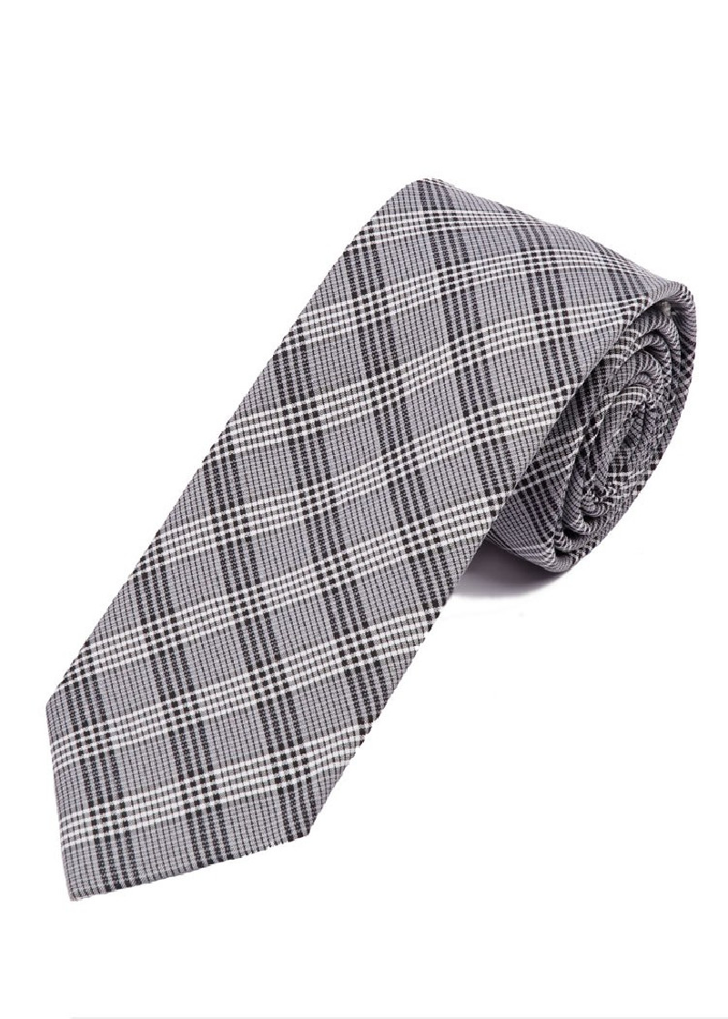 Businesskrawatte elegantes Linienkaro teerschwarz