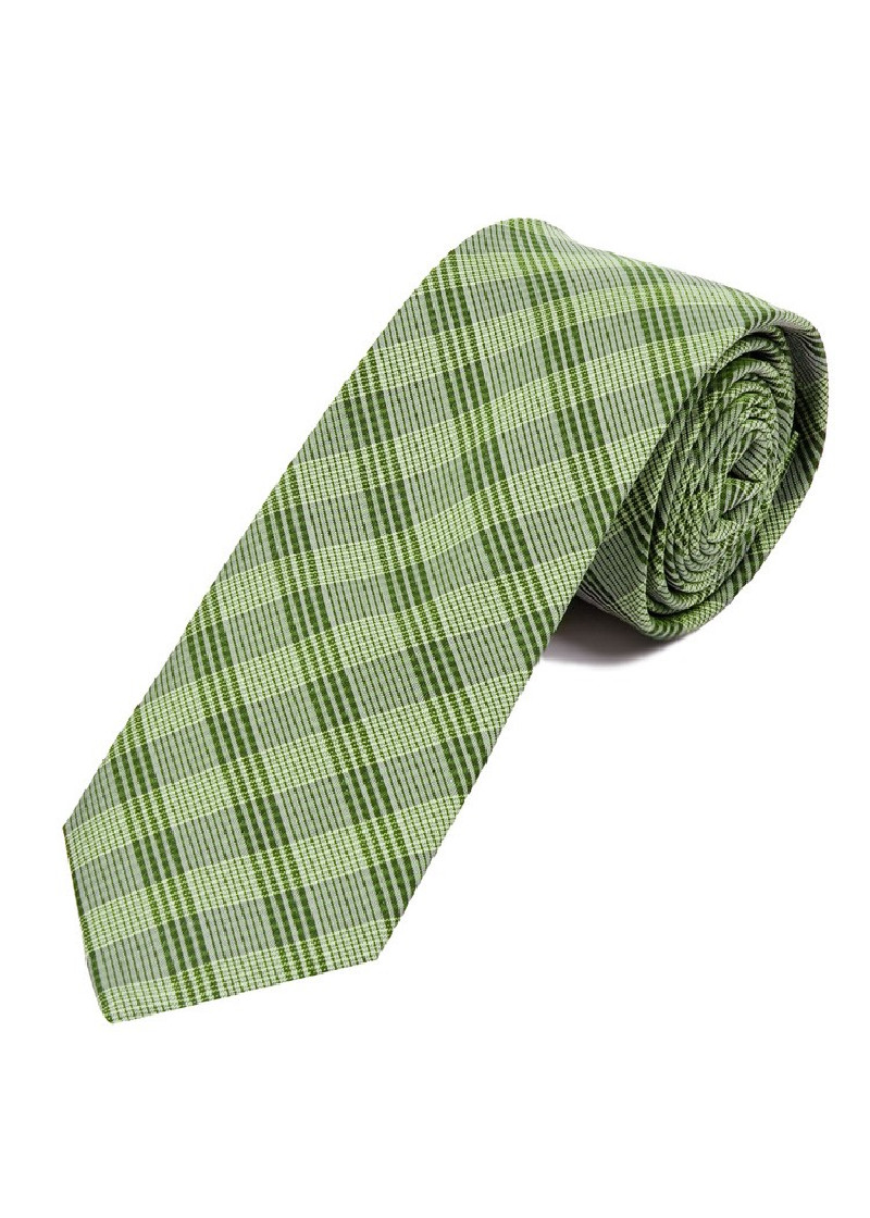 Krawatte elegantes Linienkaro waldgrün schneeweiß