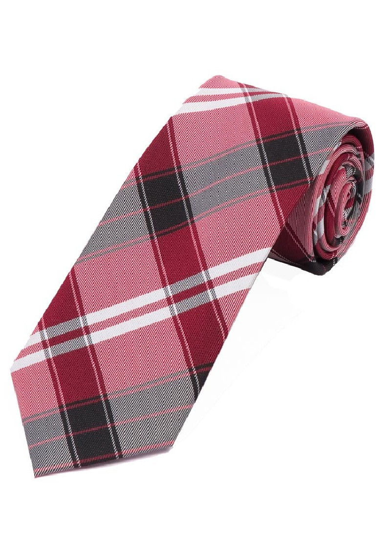 Karo-Design-Krawatte schwarz weiß rot