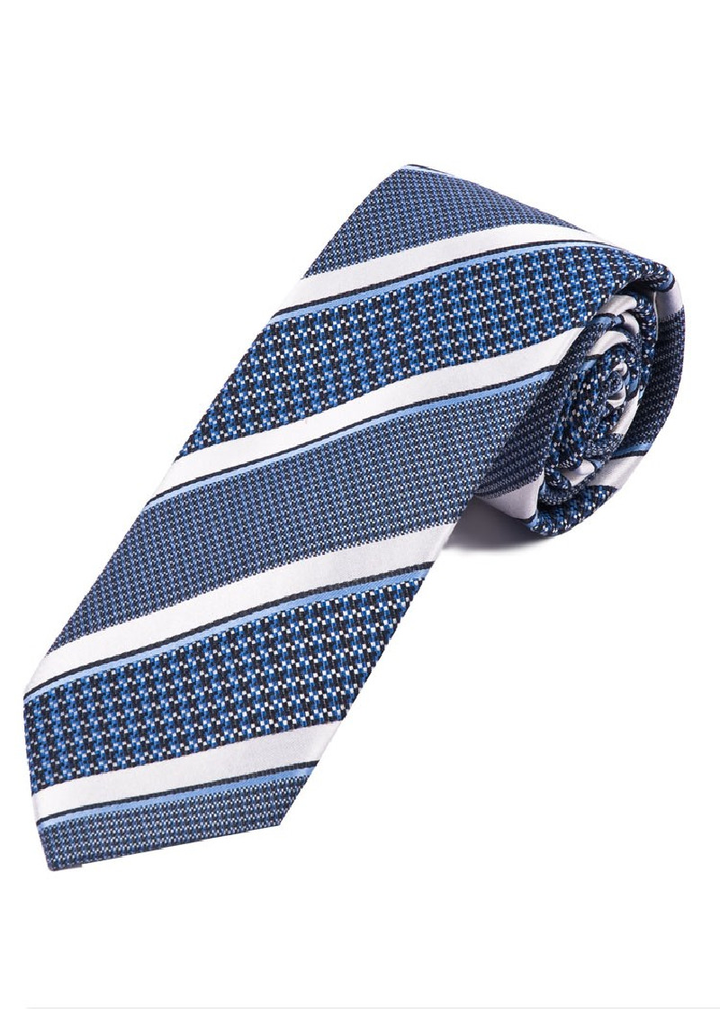 Krawatte Struktur-Pattern Linien marineblau weiß