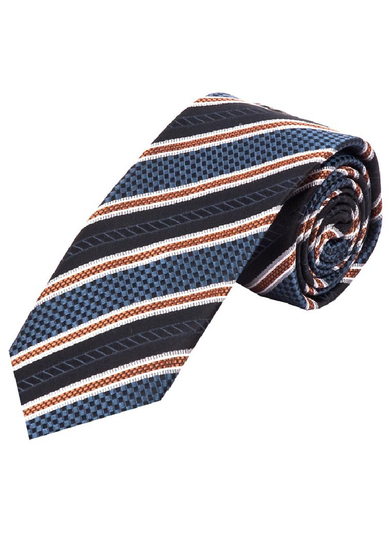 Krawatte Struktur-Muster Linien blassblau orange