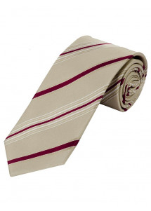 Modische  XXL Krawatte streifengemustert beige