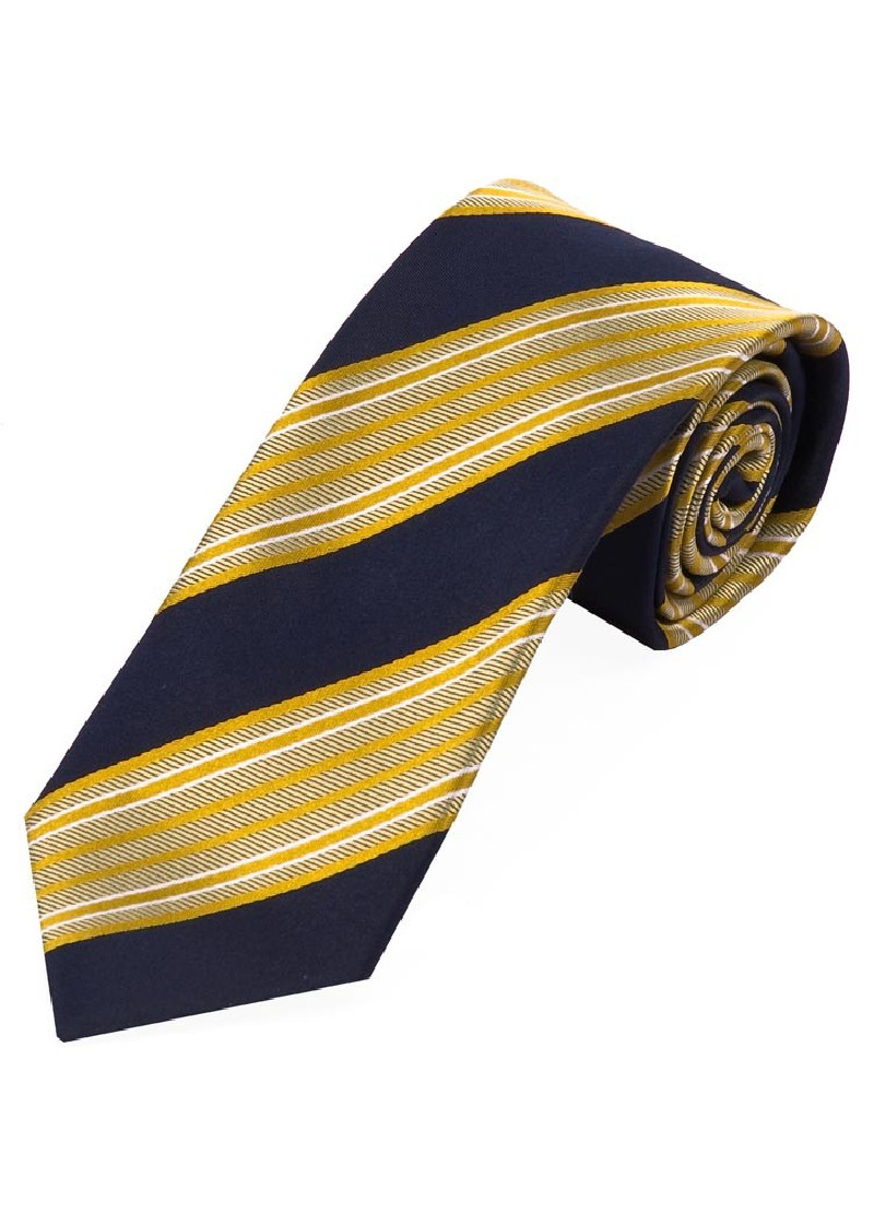 Lange Krawatte modernes Streifendesign  curry navy