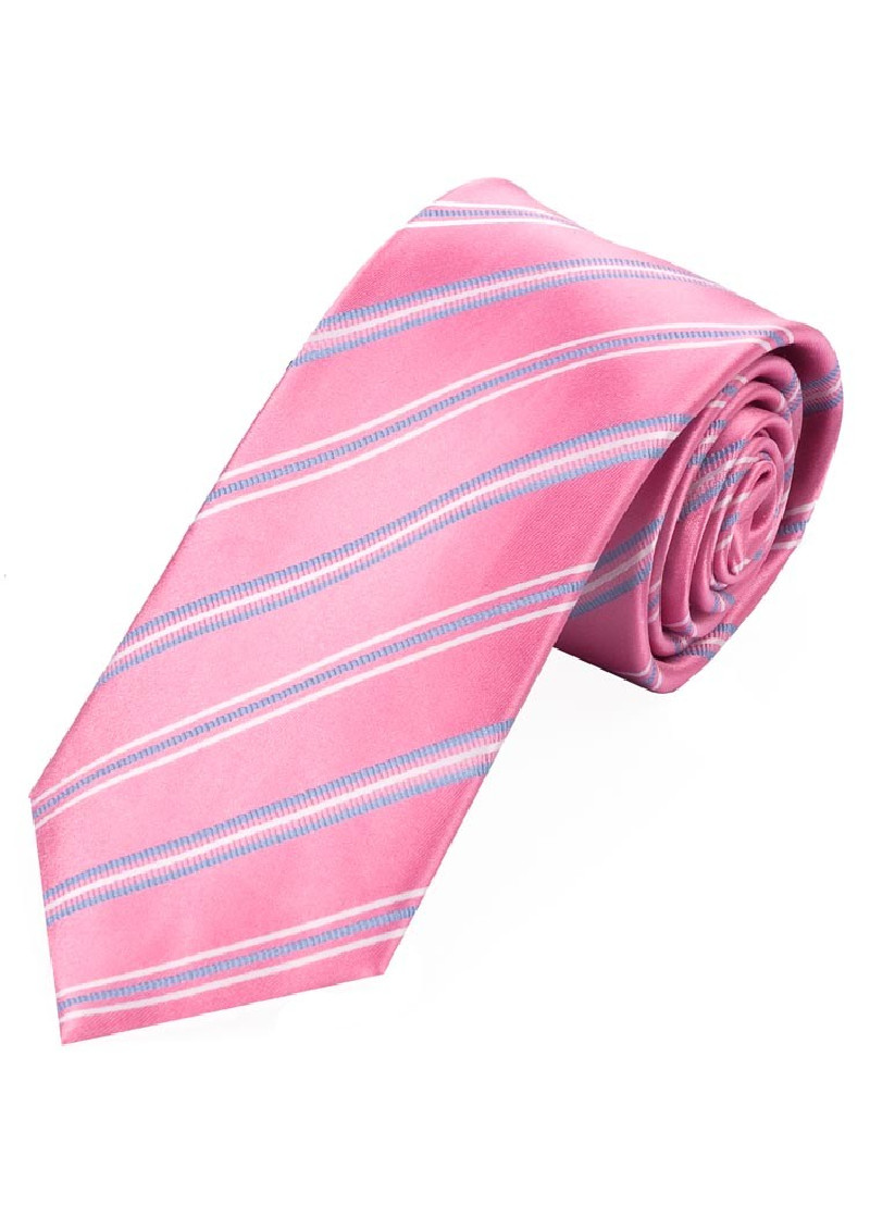 Lange Krawatte topmodisches Streifendesign  rose
