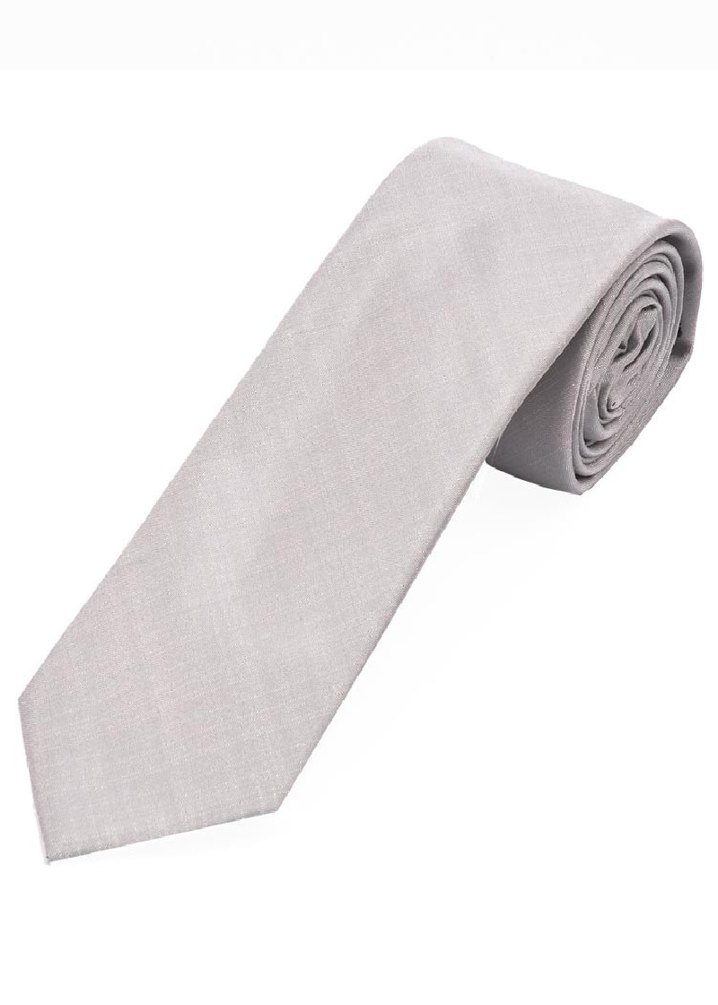 Lange Satin-Herrenkrawatte Seide einfarbig silber