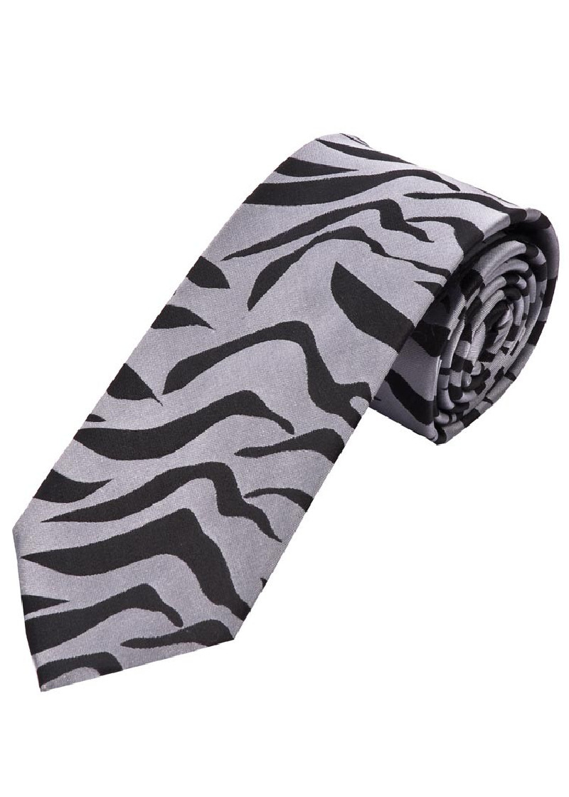 XXL-Businesskrawatte Wellen-Pattern silber