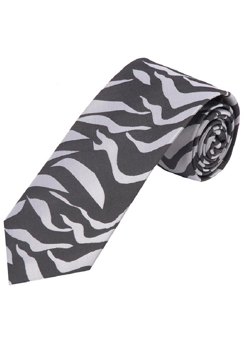 XXL-Herrenkrawatte Wellen-Pattern grau