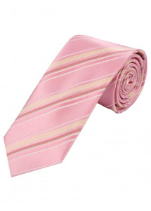 Perfekte XXL-Businesskrawatte Streifendessin rose creme creme