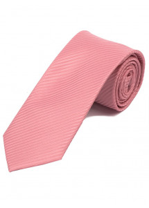 Lange Herrenkrawatte monochrom Streifen-Struktur rose