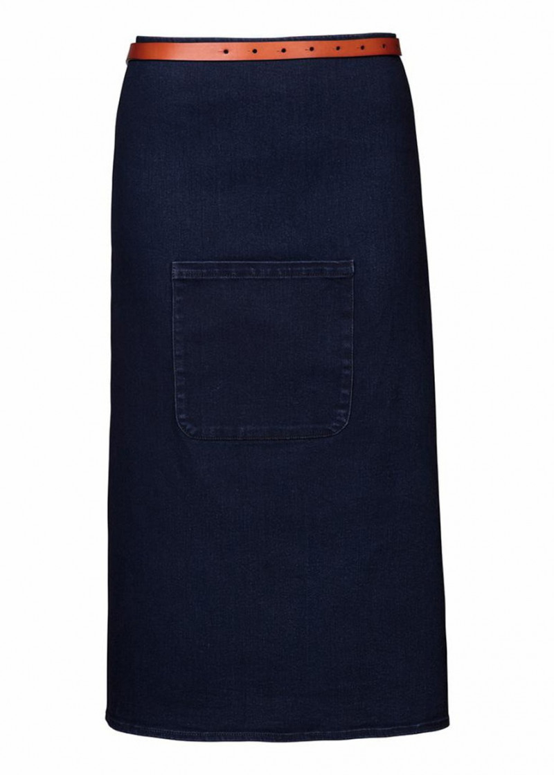 Knielange Serviceschürze mit Tasche - Navy