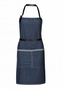 Kurze Nadelstreifen Latzschürze in Royal Blue