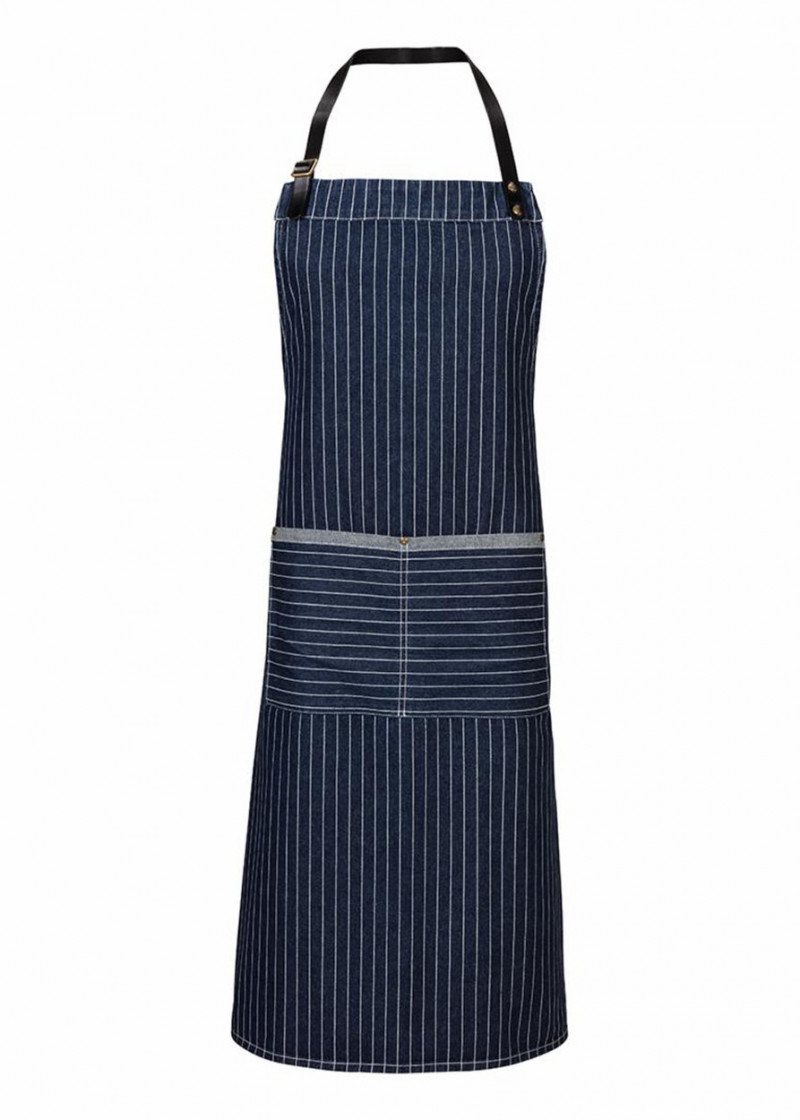 XL Serviceschürze Royal Blue Nadelstreifen