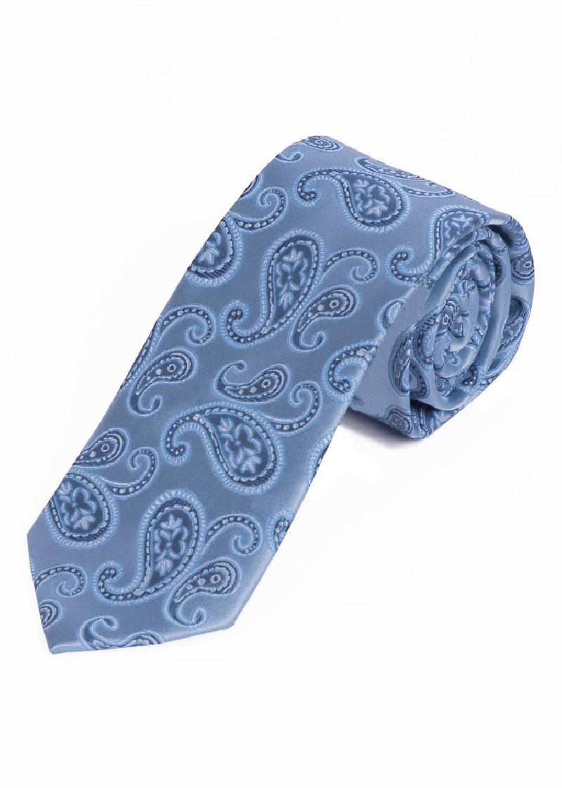 Sevenfold-Businesskrawatte Paisley hellblau