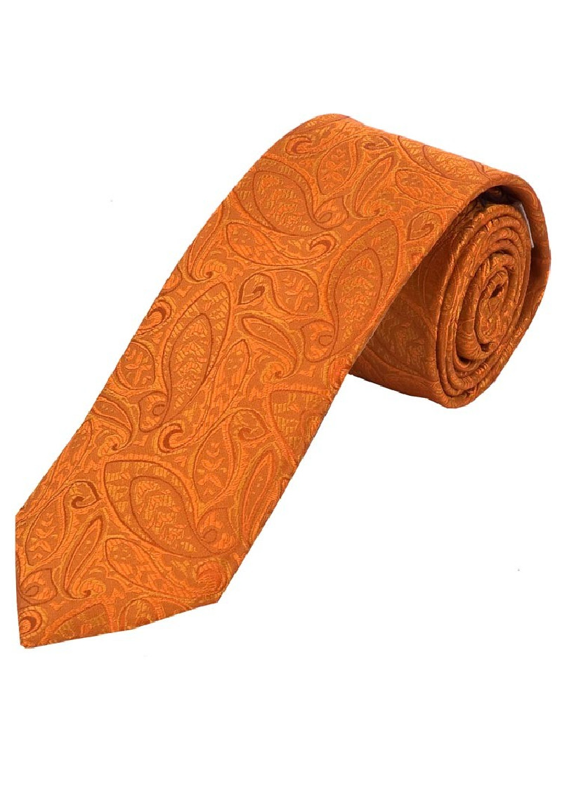 Sevenfold-Krawatte Paisley-Muster orange