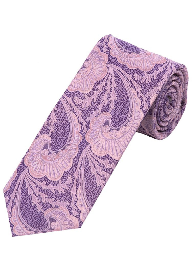 Sevenfold-Krawatte Paisleymuster violett