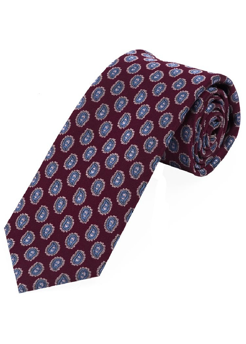 Sevenfold-Krawatte Paisley-Muster bordeaux
