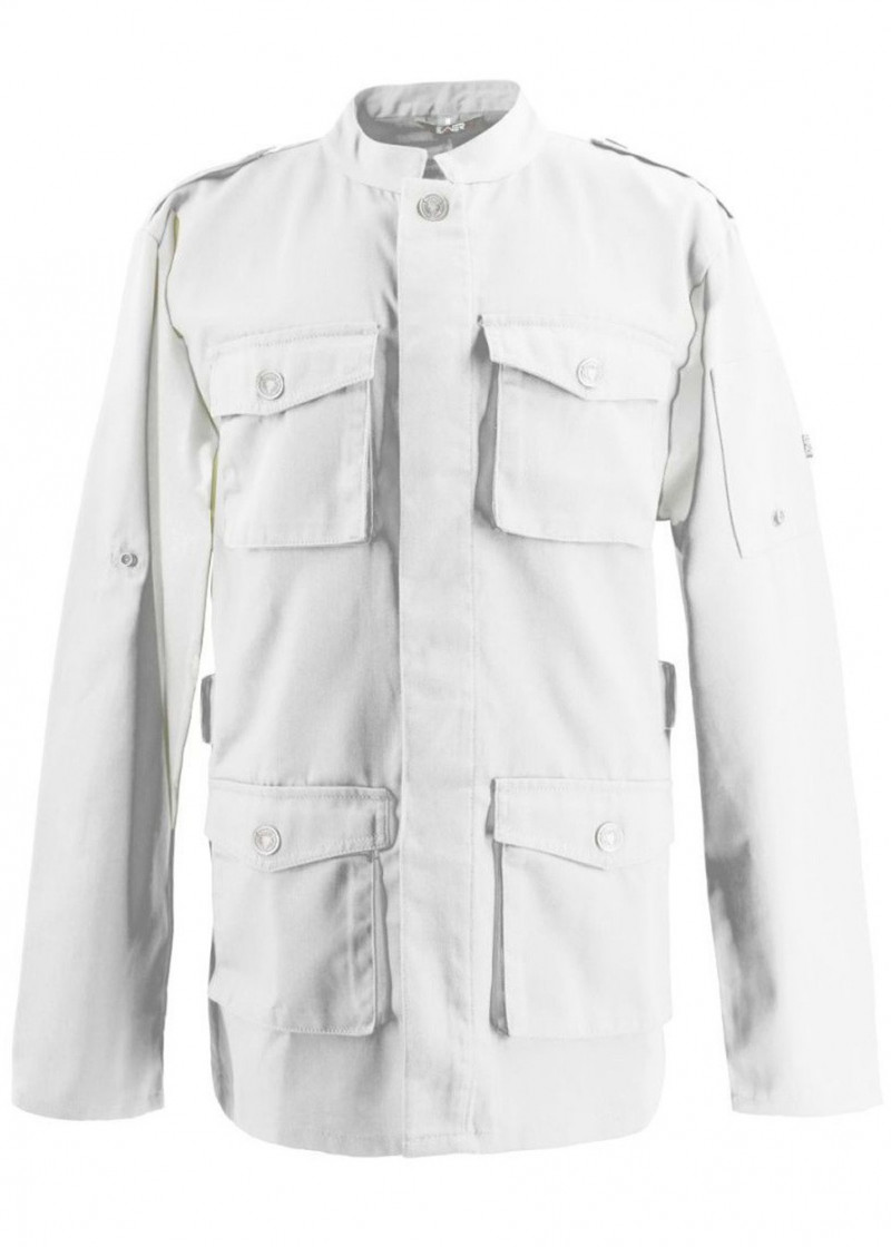 Tek-Wear Kochjacke in Weiß mit vielen Taschen