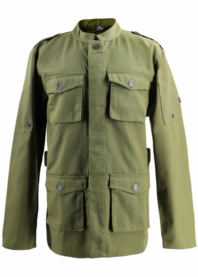 Tek-Wear Kochjacke in Olive mit vielen Taschen