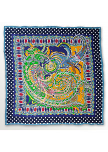 Damenhalstuch Paisley-Muster himmelblau nachtblau