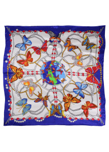Damentuch Schmetterlinge navy elfenbein