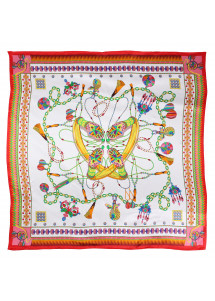 Design-Halstuch Seide rot creme
