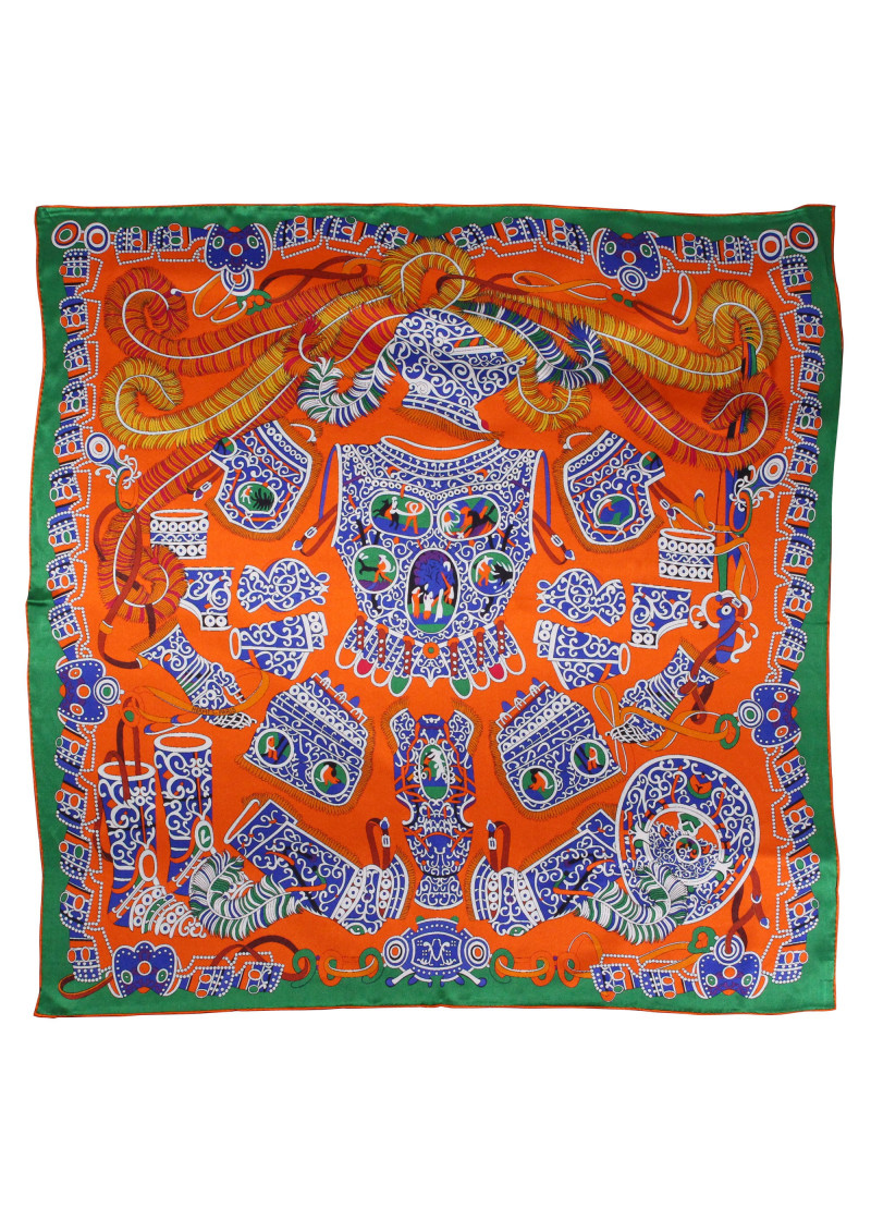 Design-Damentuch Seide terracotta