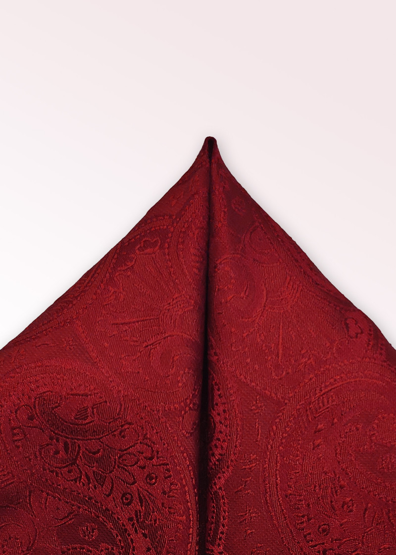 Einstecktuch Paisley-Muster rot