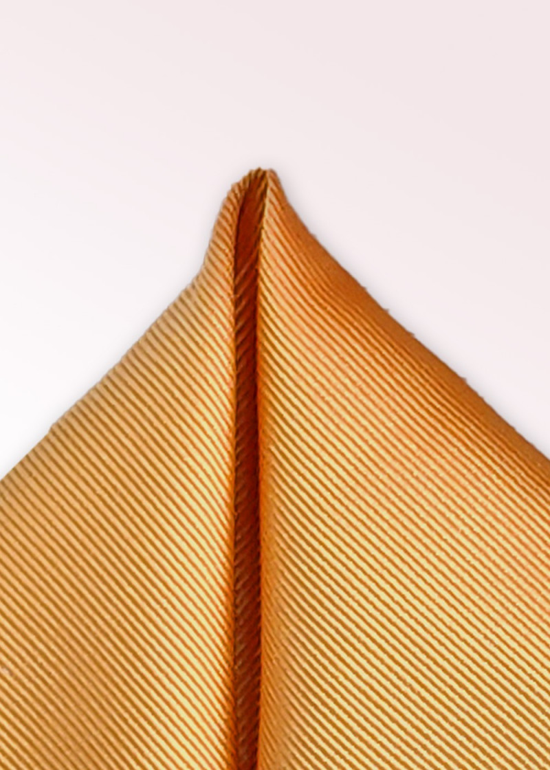 Einstecktuch einfarbig feingerippt kupfer-orange
