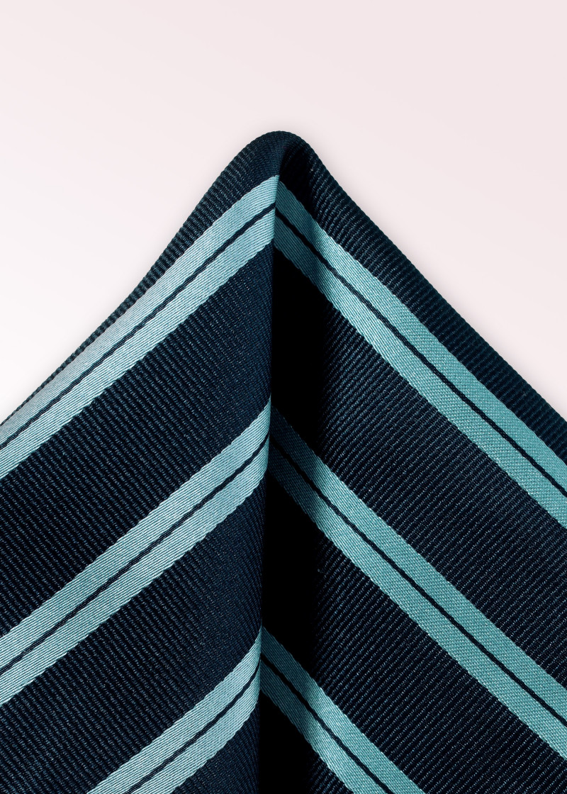 Einstecktuch Streifendesign nachtblau eisblau