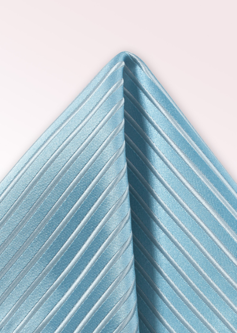 Ziertuch Streifendessin taubenblau perlweiß