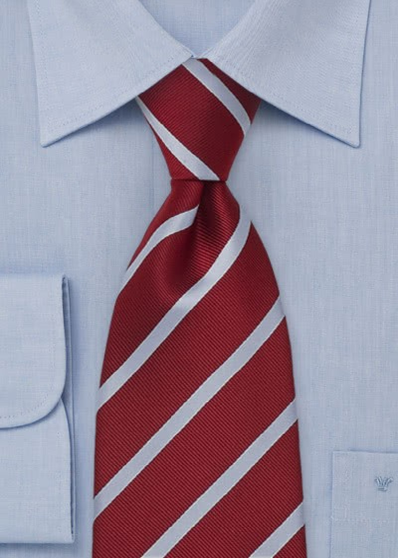 Krawatte Streifen himmelblau rot