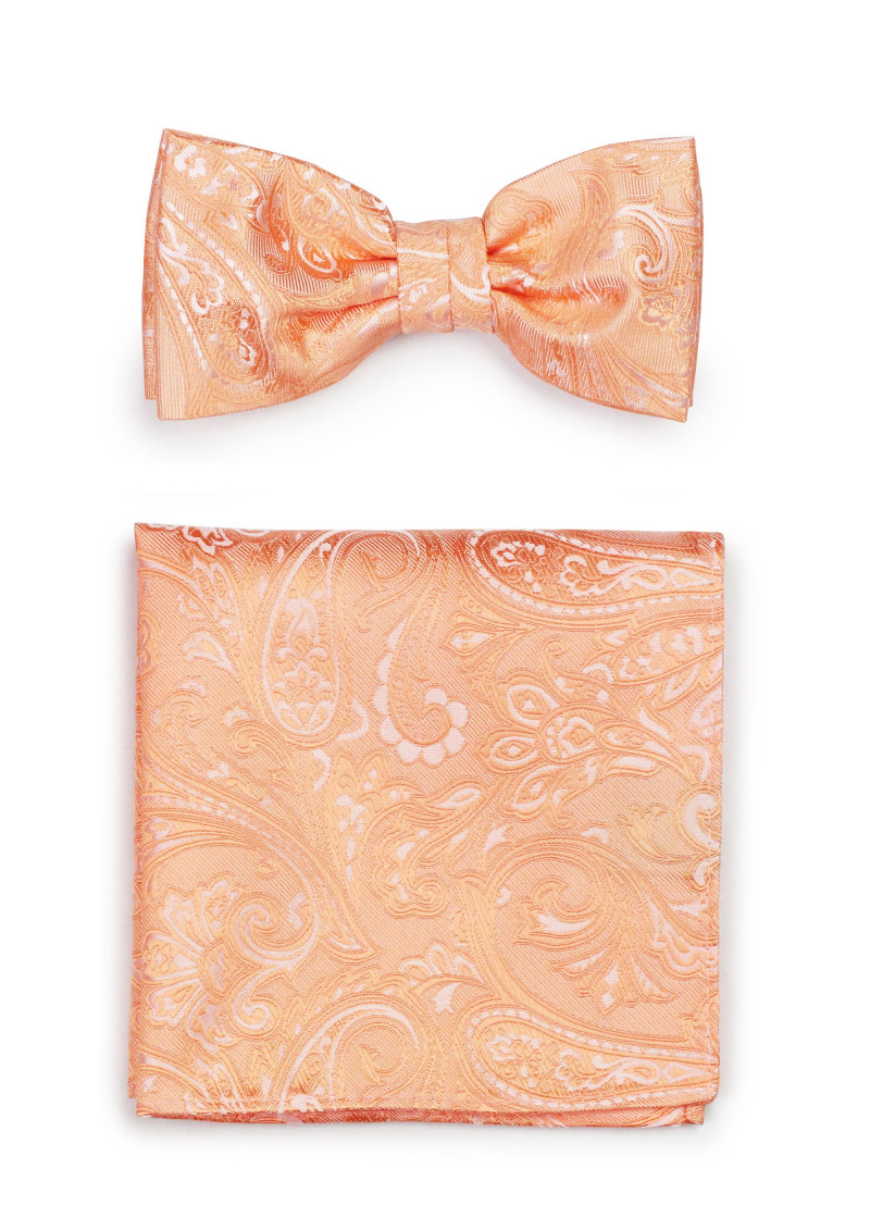 Herren-Schleife mit  Einstecktuch Paisleymotiv
