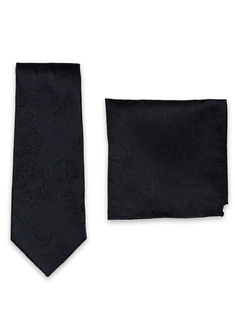 Set Businesskrawatte und Ziertuch Paisleymuster