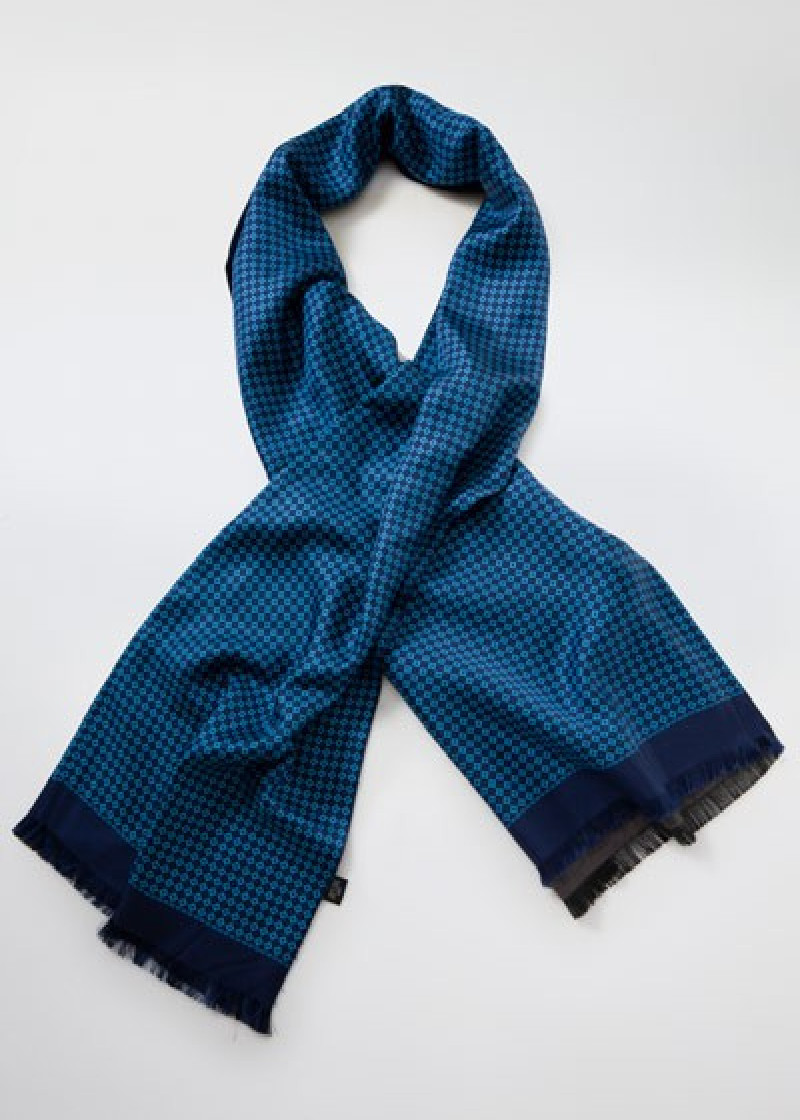 Krawattenschal Ornamente Doubleface marineblau