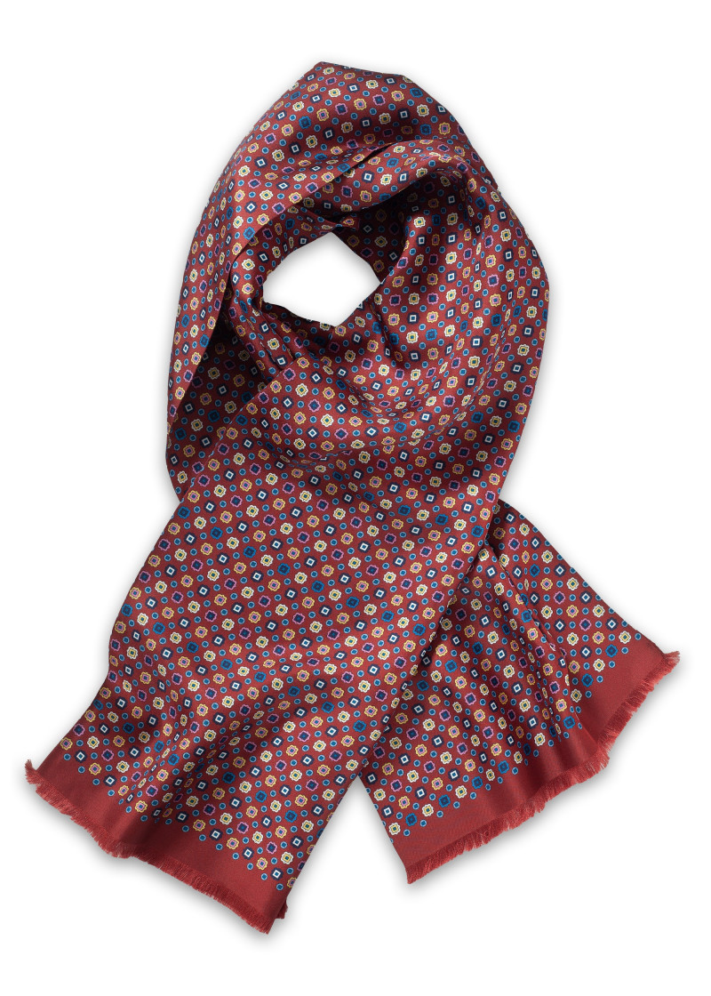 Tuchschal breit Ornament-Design bordeaux