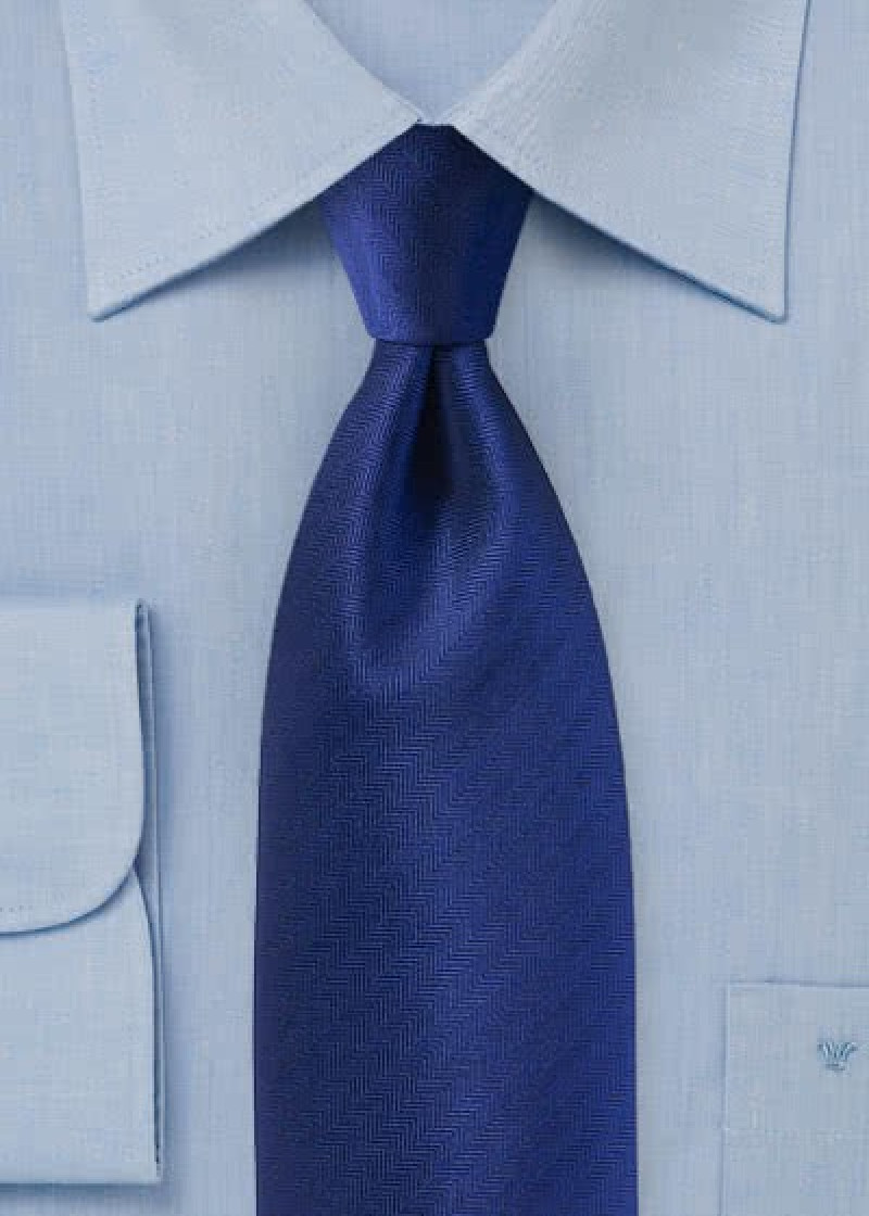 Krawatte Fischgrät royalblau