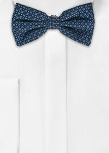 Seiden-Herren-Schleife mit Ornament-Muster taubenblau