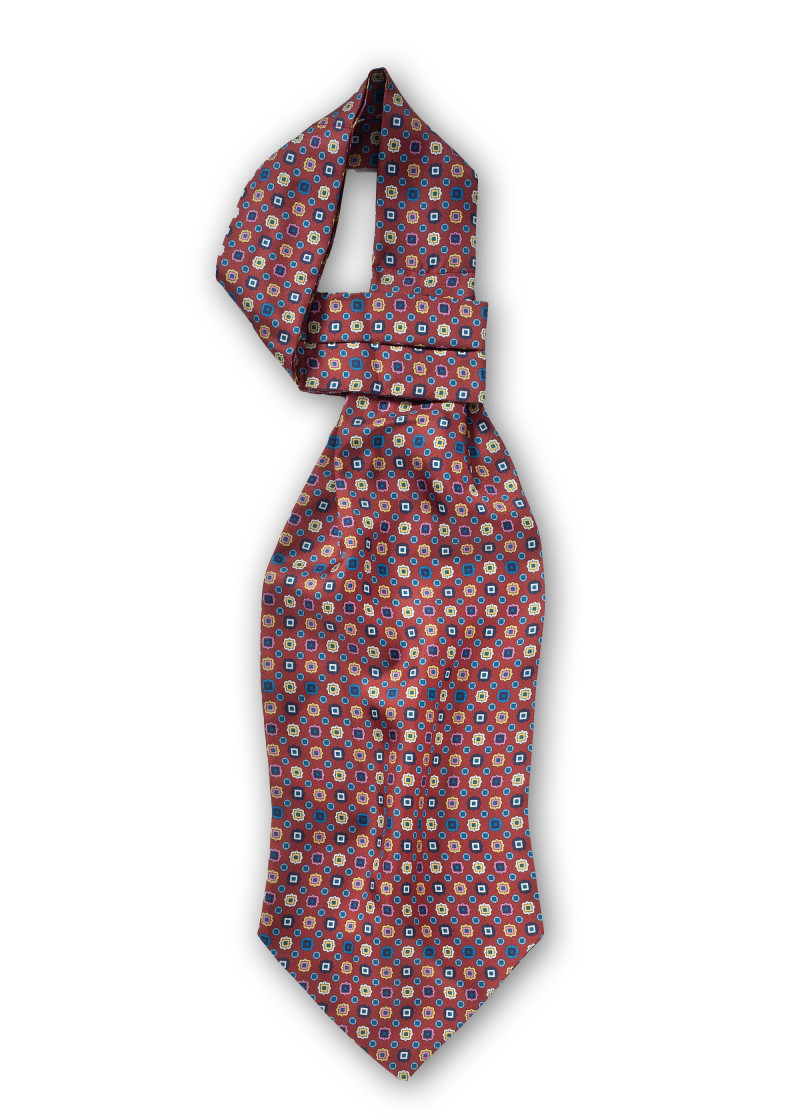 Ascot-Schal weinrot Ornament-Muster
