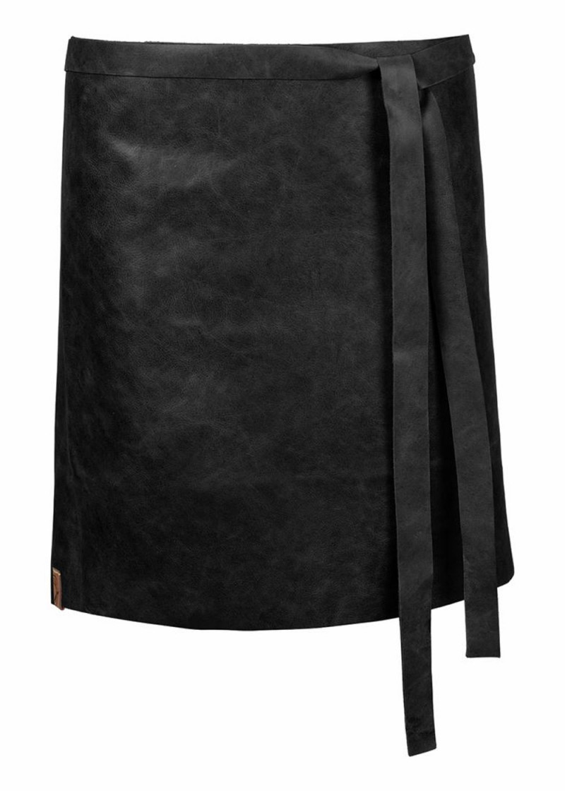 Schwarze kurze Schürze (100% Leder)