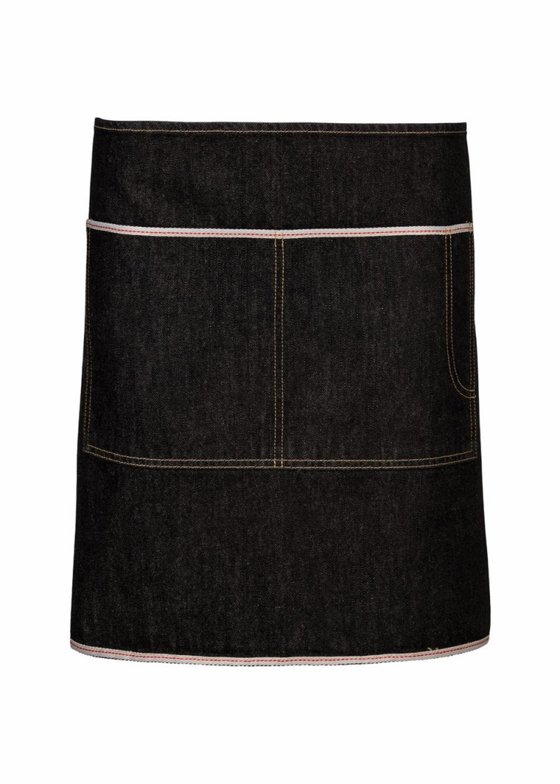 Vorbinder im Jeanslook (mit Paspel) in Schwarz