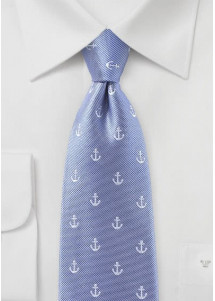 Businesskrawatte Anker-Pattern himmelblau stilvoll
