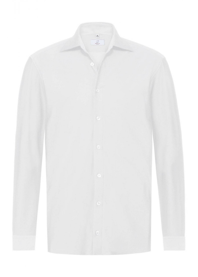 Weißes Herren-Jerseyhemd (Regular Fit)