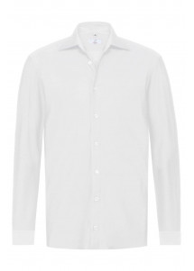 Weißes Herren-Hemd Jerseyhemd Regular Fit Casual
