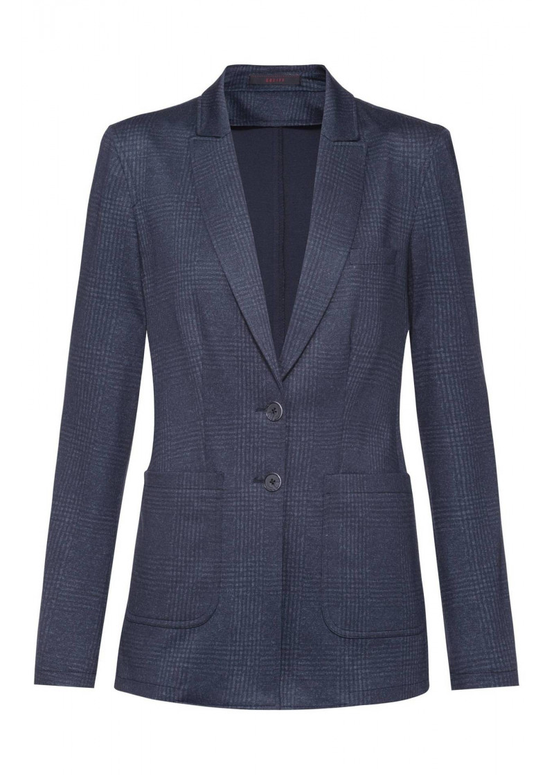 Jerseylangblazer in glencheck blau