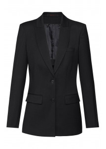 Langblazer für Damen modern Schwarz vorne